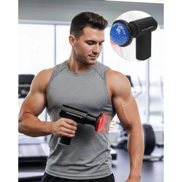 Şarjlı Masaj Tabancası Sıcak Soğuk Terapi Sessiz Güçlü Motorlu