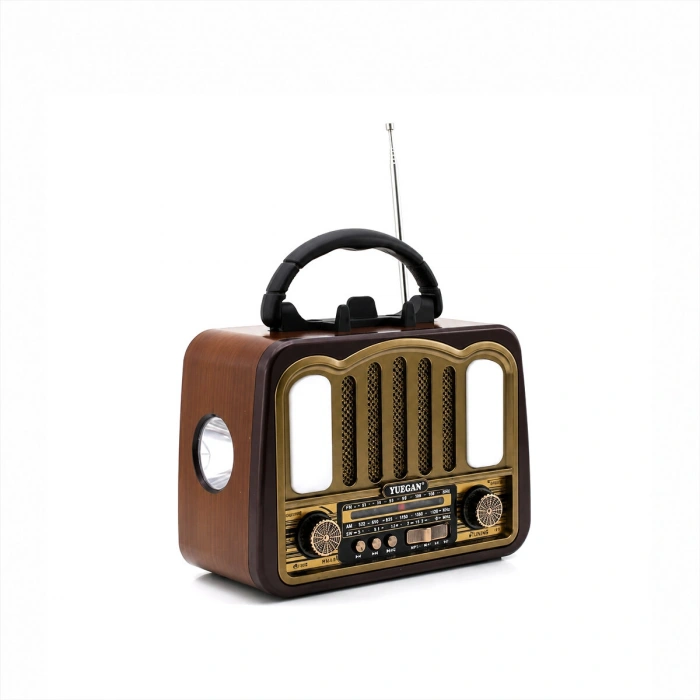 ŞARJLI - NOSTALJİ BLUETOOTH İBRELİ FM RADYO MP3 USB - TF PLAYER SPEAKER PL-4702 (5263)