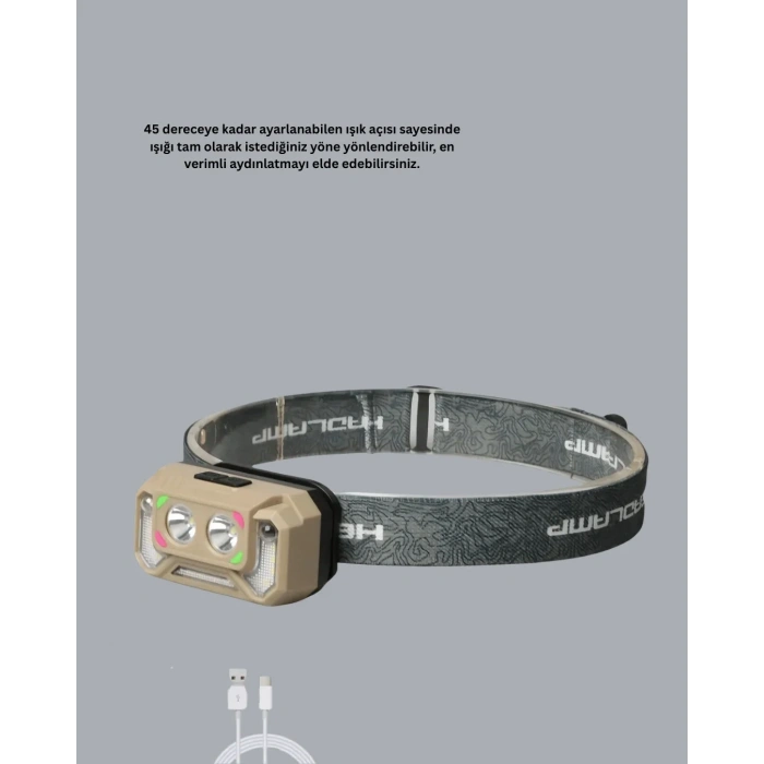 Şarjlı Wave Sensörlü Led Kafa Feneri Outdoor Kullanım