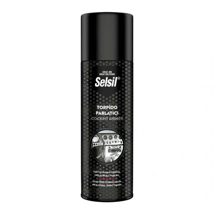 SELSİL OTO - ARAÇ TORPİDO PARLATICI SPREY 200ML HOŞ KOKULU - PARLAK - TOZ TUTMAYAN FORMÜL (5263)
