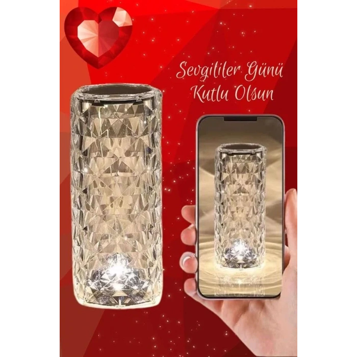 Sevgililer Gününe Özel Romantik Kristal Gece Lambası Sevgiliye Hediye