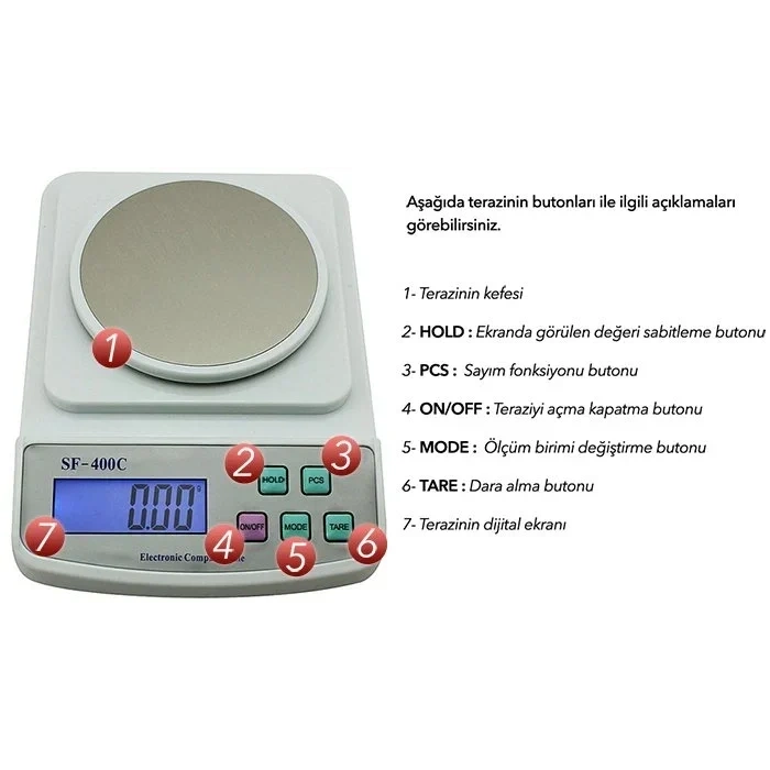 SF 400C Plus Dijital Terazi 600GR / 0.01GR (5263)