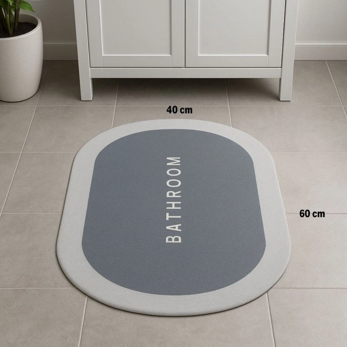 Sihirli Süper Su Emici Kaymaz Tabanlı Oval Paspas 40*60 cm (5263)