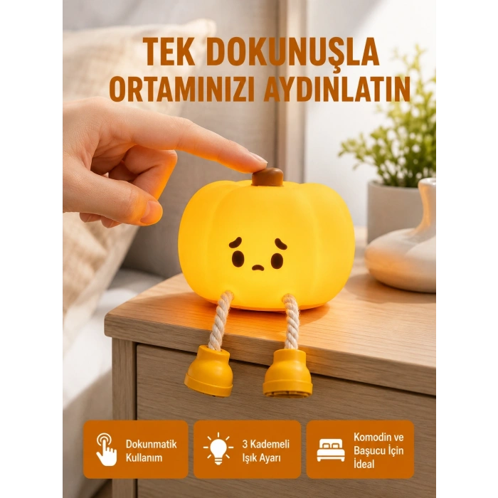 Silikon Pumpkin Night Light Telefon Tutuculu Led Lamba Yeni Nesil