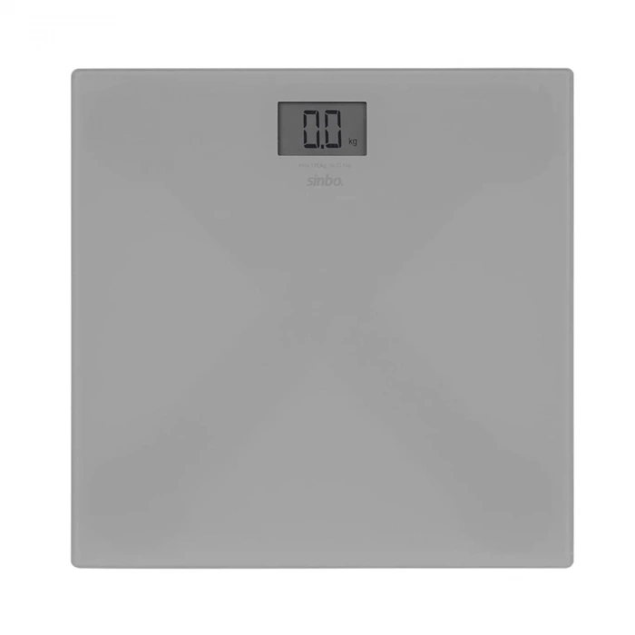 SİNBO SBS-4451 DİJİTAL - PİLLİ GRİ CAM BANYO BASKÜL TERAZİ TARTI LCD EKRAN 180KG/100GR 26X26CM (5263)