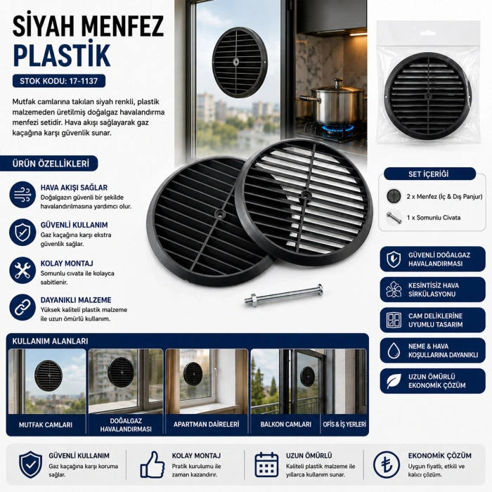 SİYAH MENFEZ PLASTİK (5263)