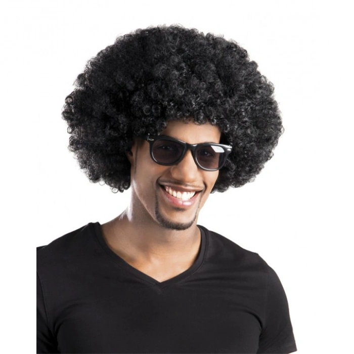 Siyah Renk Kıvırcık Afro Bonus Peruk Parti Peruğu (5263)