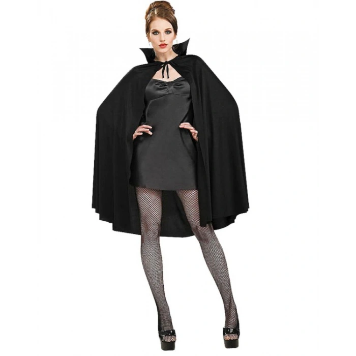 Siyah Renk Yakalı Halloween Pelerini 90 cm (5263)