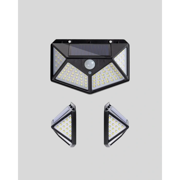 Solar Bahçe Lambası 100 Led Hareket Sensörlü Güneş Enerjili Aydınlatma