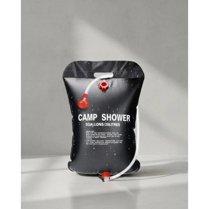 Solar Kamp Duşu 20 Litre Taşınabilir Şeffaf Su Seviyeli Dış Mekan Duş Sistemi