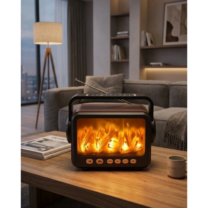 Şömine Efektli Bluetooth Hoparlör Fm Radyo Usb Tf Kart Müzik Çalar