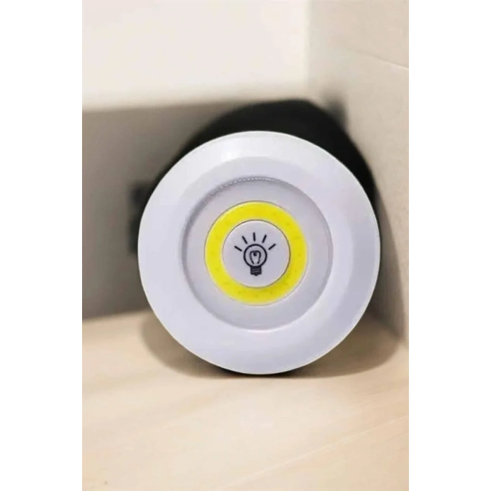 Spot Lamba Led Işık 3lü Uzaktan Kumandalı Pilli Yapışkanlı Kablosuz