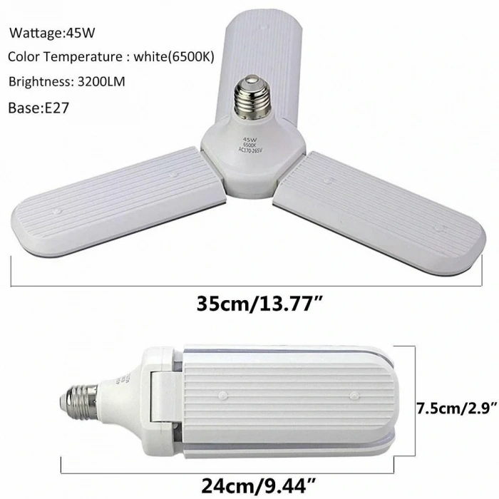 Sunlife Beyaz Işık 3 Pervaneli 45 Watt Tasarruflu (5263)