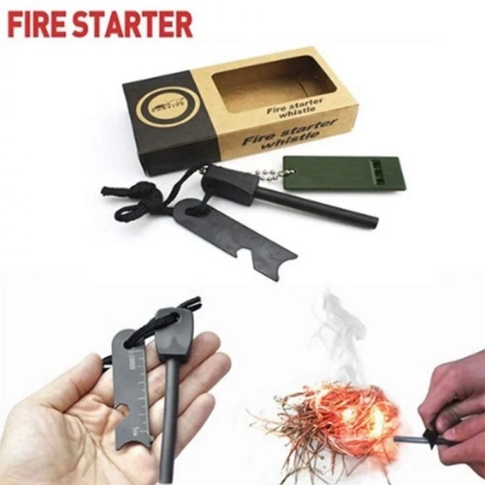 Survive Magnezyum Çubuğu Ateş Başlatıcı Çakmak Taşı