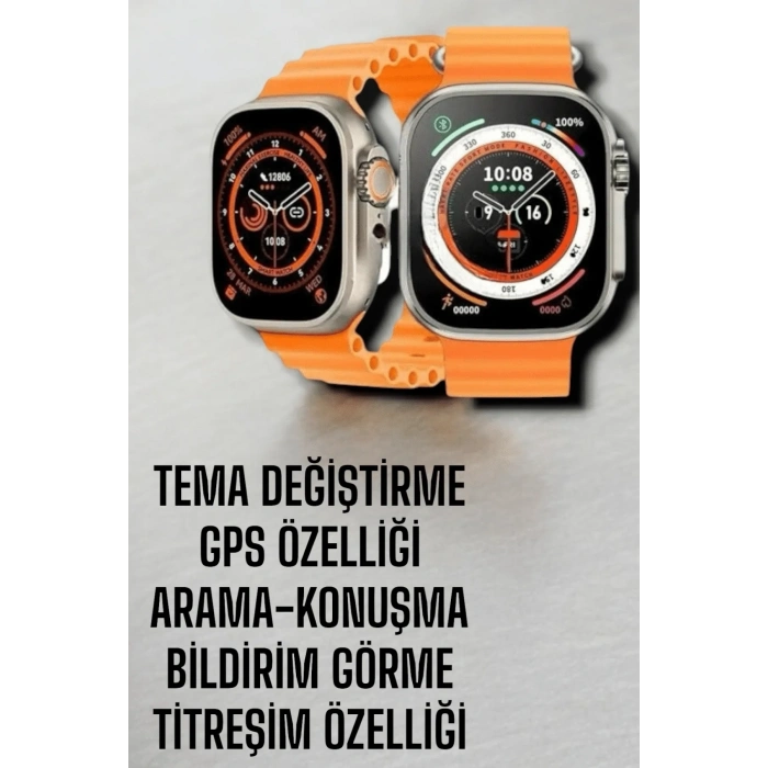 Suya Ve Toza Dayanıklı 45 Mm Akıllı Saat Bildirim Ve Cevapsız Çağrı Görüntüleme