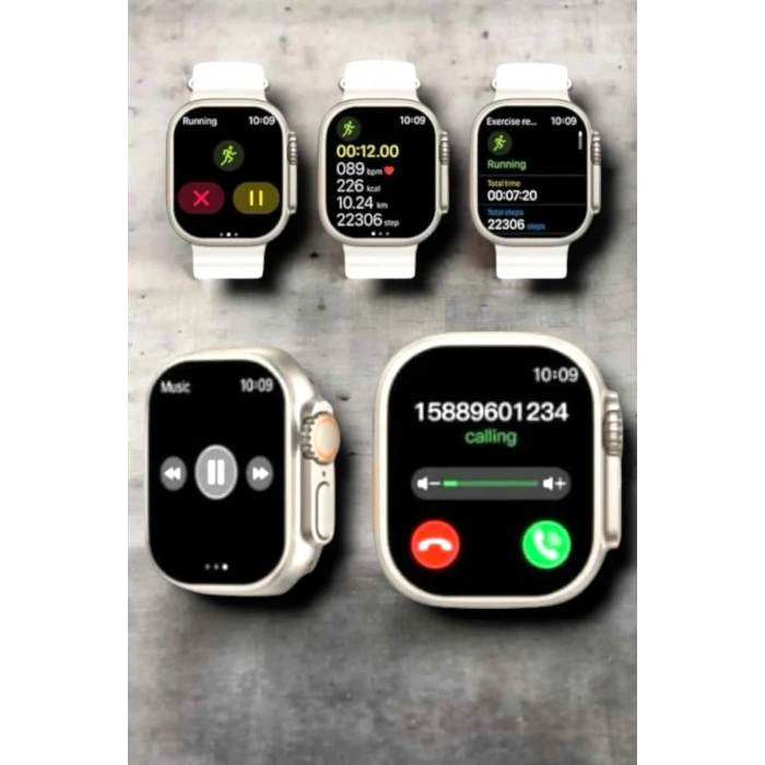 Suya Ve Toza Dayanıklı 45 Mm Akıllı Saat Bildirim Ve Cevapsız Çağrı Görüntüleme