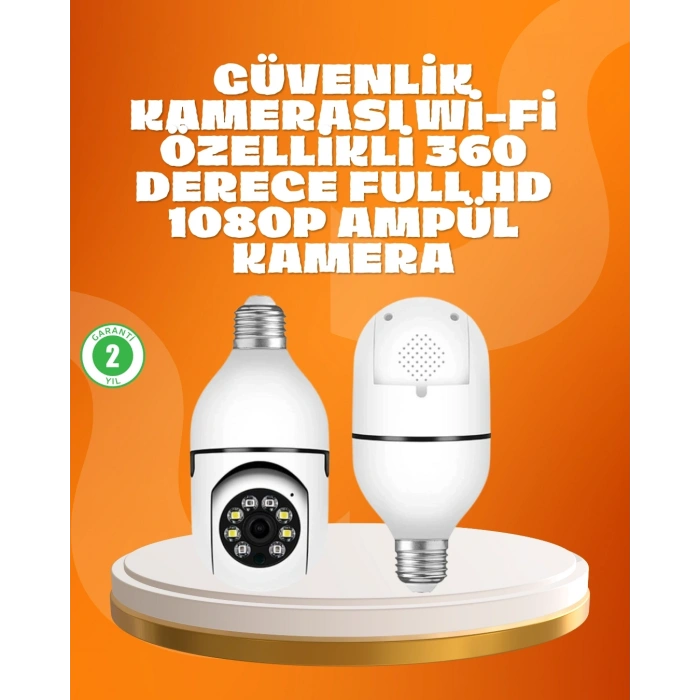 Tam Karanlıkta Görüntüleme Sağlayan 1080p Ampul Güvenlik Kamerası