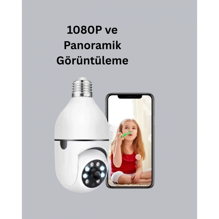 Tam Karanlıkta Görüntüleme Sağlayan 1080p Ampul Güvenlik Kamerası