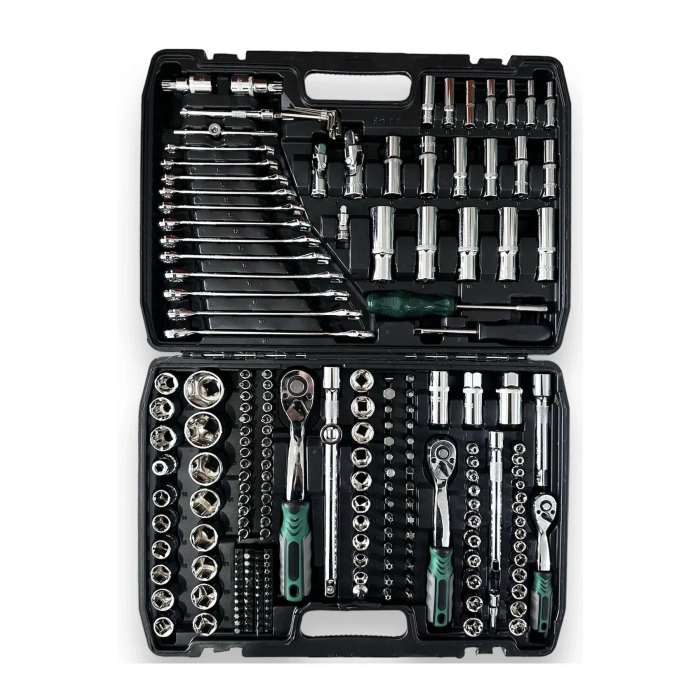 Tam Profesiyonel Germany 72 Diş Eğik Cırcır 216 Parça Lokma Takımı Oto Tamirci Tam Set 1/2-3/8-1/4