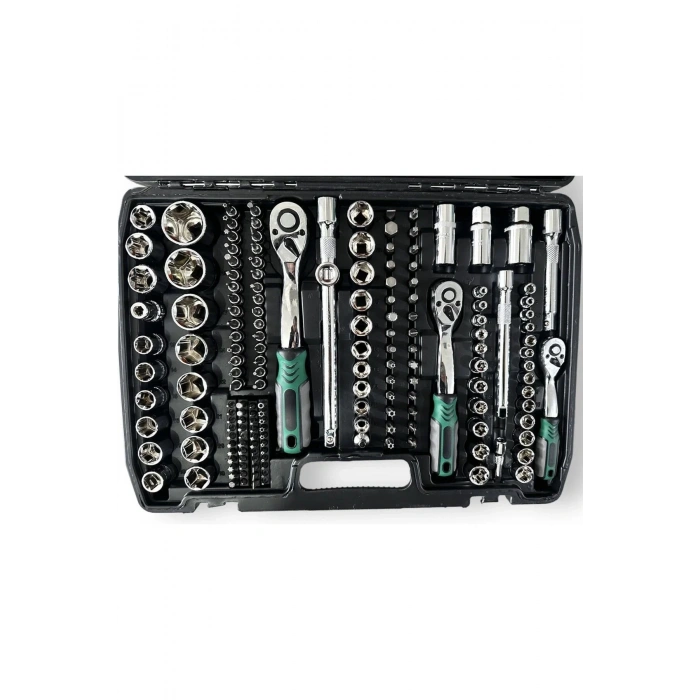 Tam Profesiyonel Germany 72 Diş Eğik Cırcır 216 Parça Lokma Takımı Oto Tamirci Tam Set 1/2-3/8-1/4
