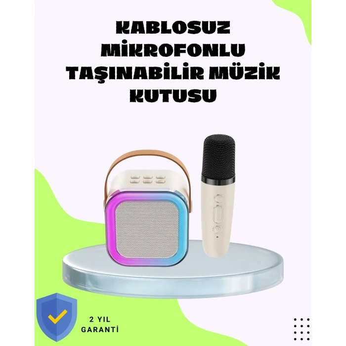 Taşınabilir Karaoke Mikrofon Seti Bluetooth Hoparlörlü