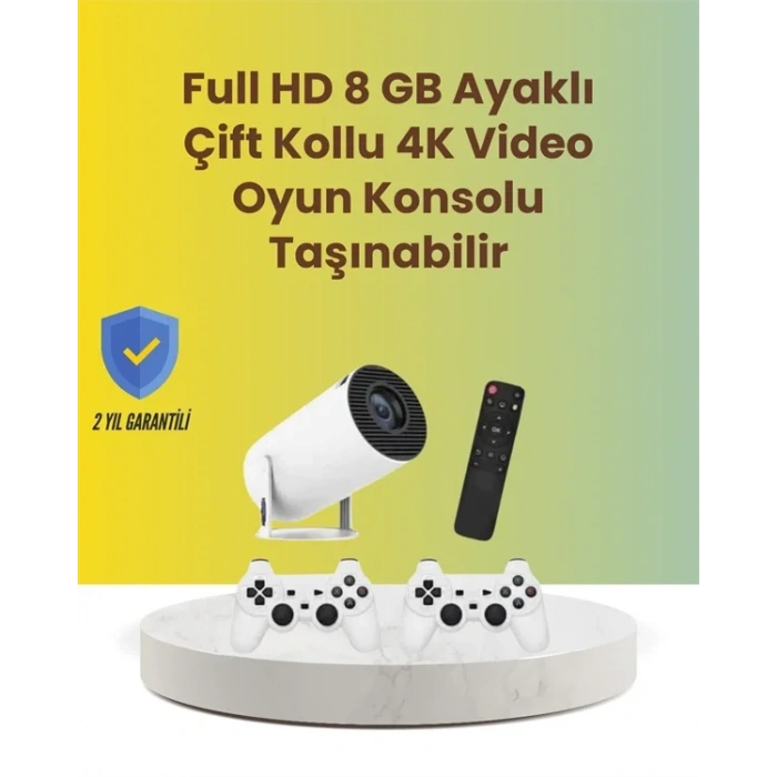 Tçift Kollu Tasarımlı Kablosuz Projeksiyon – 4k, 10.000 Oyun Ve Smart App Desteği