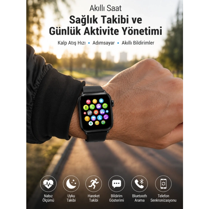 Telefon Görüşmesi Destekli, Nabız Ölçümü Ve Uyku Analizi Özelliklerine Sahip Akıllı Saat