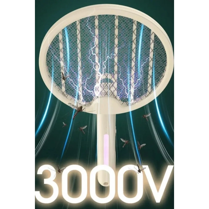 Tenis Raketi Tipi Masaüstü Olabilen Gece Lambalı Sinek Kovucu,öldürücü Raket