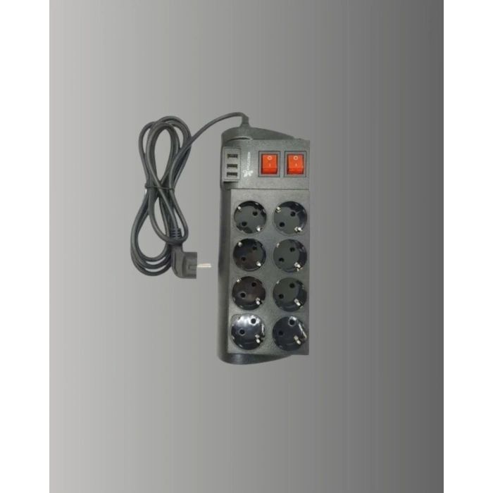 Termal Korumalı 8 Prizli 3 Usb’li Uzatma Kablosu