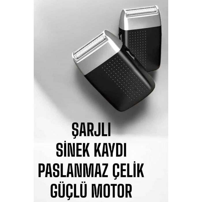 Tıraş Makinesi Sinek Kaydı Paslanmaz Çelik Taşınabilir Şarjlı