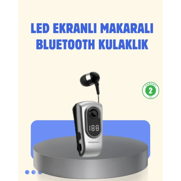 Titreşimli Bluetooth Kulaklık – Uzun Pil Ömrü, Dijital Ekranlı Kablosuz Tasarım