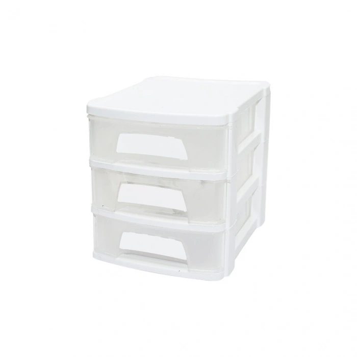 TONTON - NO:1 ÇEKMECE 3 KATLI 21.5X16.5X18.5 CM - SİYAH VEYA BEYAZ RENK GÖNDERİLİR (5263)