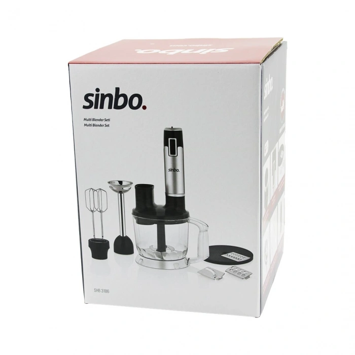 TURBO MULTİ BLENDER SETİ DOĞRAYICI- MİKSER- BLENDER RENDE DİLİM DİSKLERİ 300W 2LT HAZNE SHB-3186 (5263)