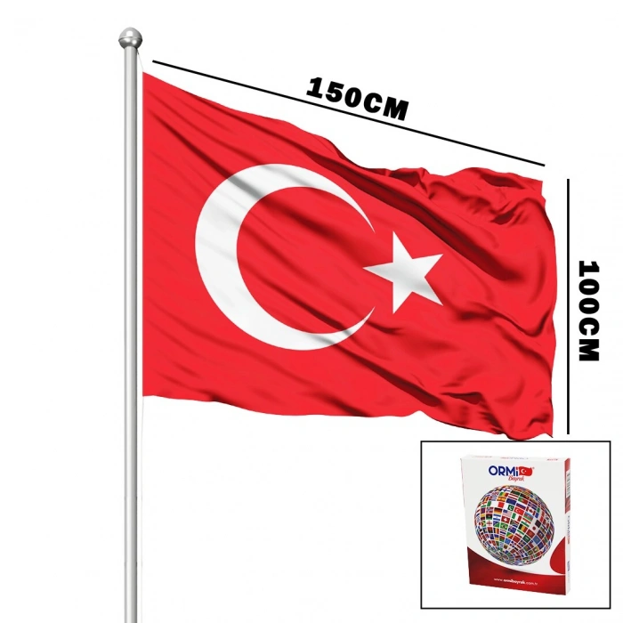 TÜRK BAYRAĞI ALPAKA KUMAŞ 100X150CM (5263)