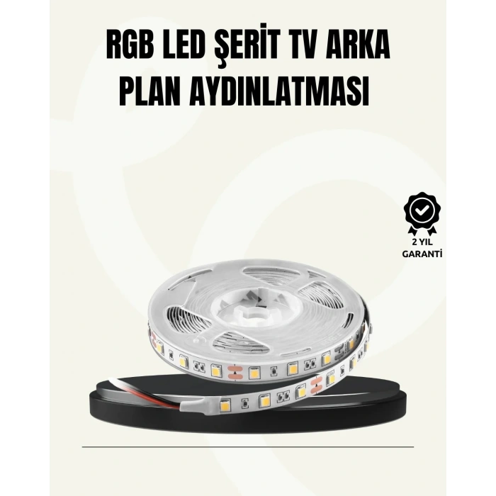 Tv Arkası Led Şerit Işık Otomatik Açma Kapama Özellikli 2mt