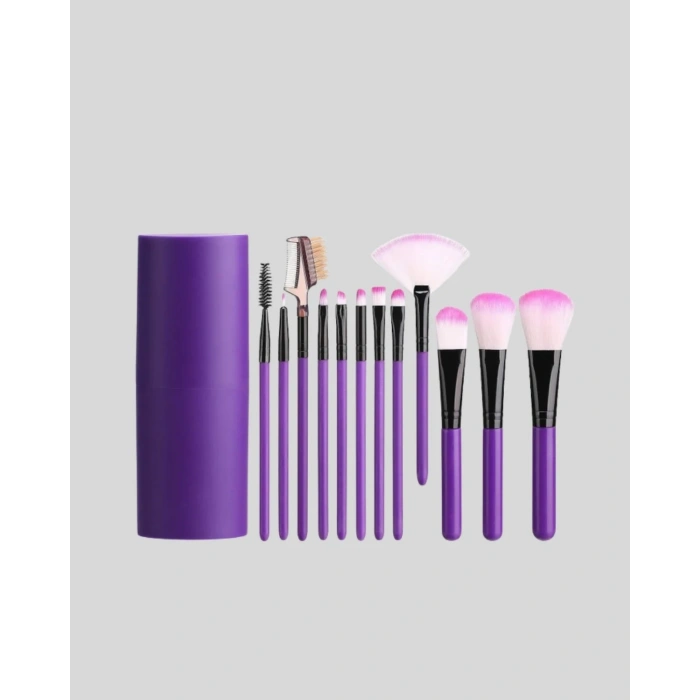 Ultra Yumuşak 12’li Makyaj Fırça Seti – Dökülme Yapmaz, Dalin Şampuan İle Temizlenebilir