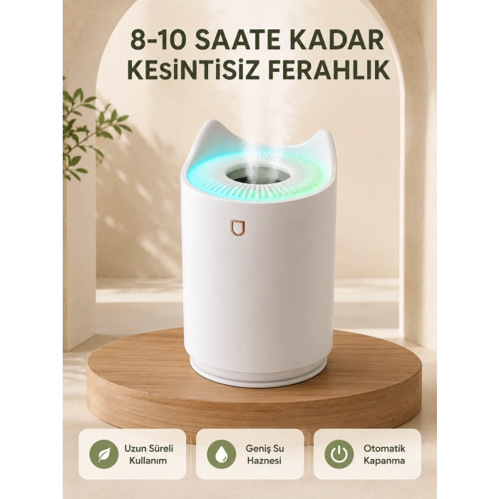 Ultrasonik Hava Nemlendirme Cihazı 7 Renk Led Aromaterapi Difüzör