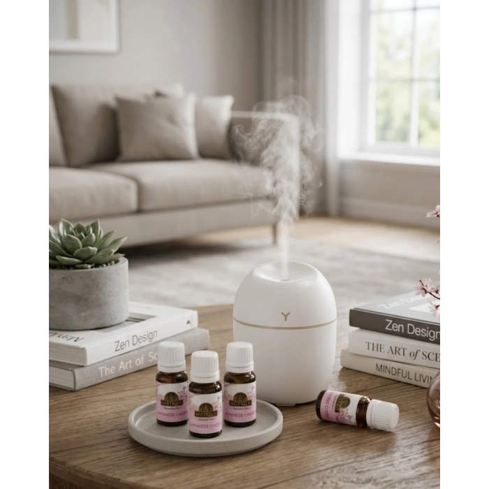Usb Mini Nemlendirici Aromaterapi Difüzörü Led Işıklı 5 Esanslı