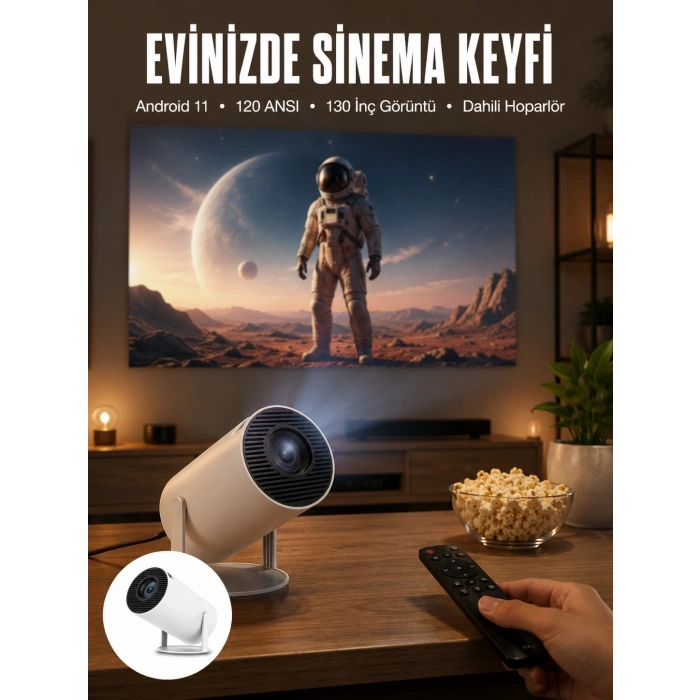 Usb Ve Kablosuz Bağlantı Özellikli 5000 Saat Ampul Ömürlü Projeksiyon Yeni Nesil