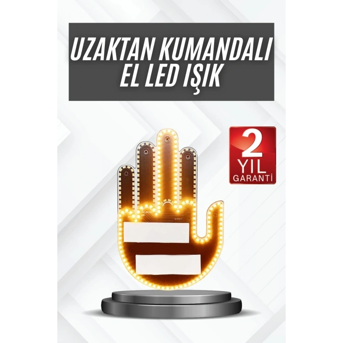 Uzaktan Kumandalı El Orta Parmak Led Araç Camına Özel