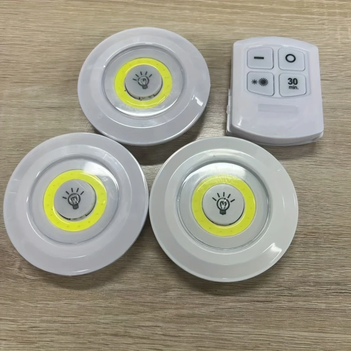 Uzaktan Kumandalı Yapışkanlı 3'lü Led Spot Lamba (5263)