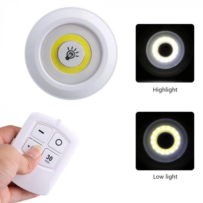 Uzaktan Kumandalı Yapışkanlı 3’lü Led Spot Lamba (5263)