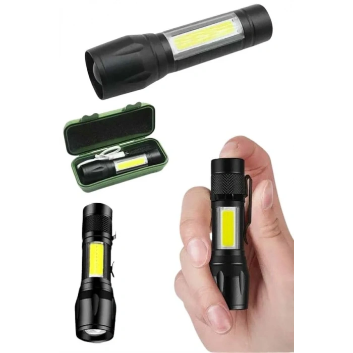 Uzun Menzilli Şarjlı El Feneri Uzun Ömürlü Led Işık Lamba