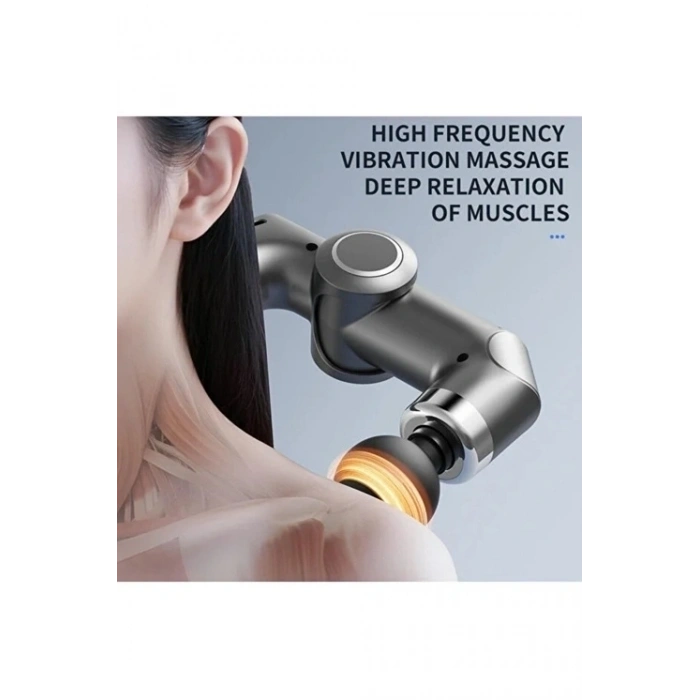 Uzun Saplı Masaj Sı Derin Doku Kas Masaj Aleti 6 Başlıklı Şarjlı Profesyonel 6 Kademe