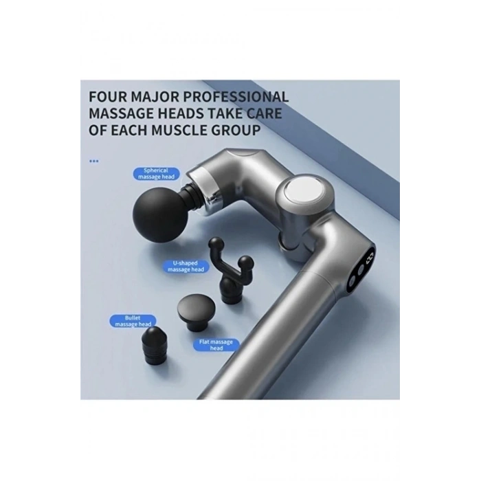 Uzun Saplı Masaj Sı Derin Doku Kas Masaj Aleti 6 Başlıklı Şarjlı Profesyonel 6 Kademe