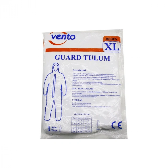 VENTO XL GUARD KORUYUCU TULUM BEYAZ - HAFİF - NON-WOVEN KUMAŞ BOY: 179-187CM - GÖĞÜS: 108-115CM (5263)