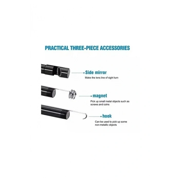 Vtn-02 Endoskop Yılan Video Kamera Led’li 2 Metre 7 Mm Sert Kablo Su Geçirmez