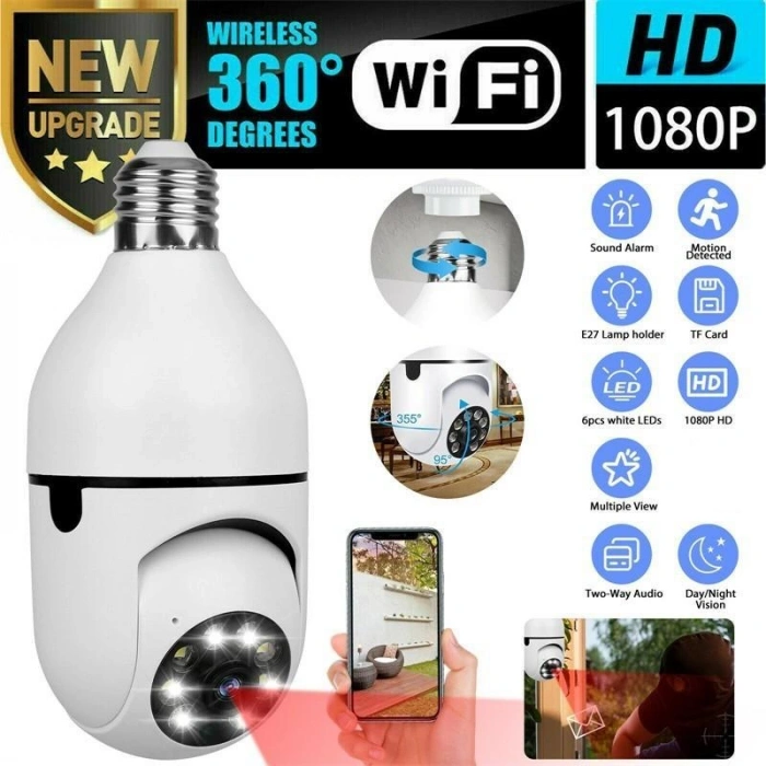 WiFi Panoramik Kamera 360 Derece Kablosuz Kamera (5263)