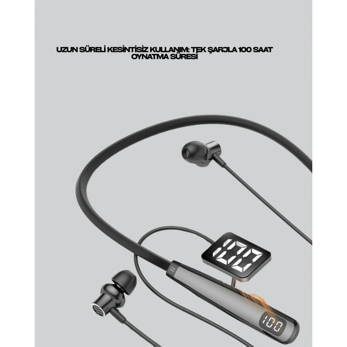 Y12 Bluetooth Boyun Bantlı Kulaklık – 100 Saat Pil, Bluetooth 5.3, Dokunmatik Kontrol