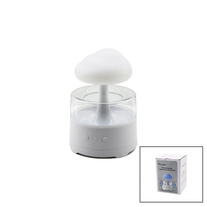 YAĞMUR BULUTU - BT SPEKAER HOPARLÖR 300ML USB ŞARJLI - RENKLİ LEDLİ IŞIK - KUMANDALI HAVA NEMLENDİRİCİ BUHAR MAKİNE - KOKU GİDERİCİ (5263)
